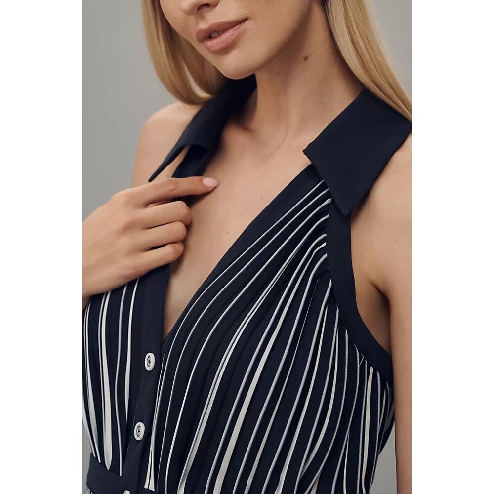 Anthropologie Halter Pleated Midi Dress NWT Medium - Picture 3 of 5
